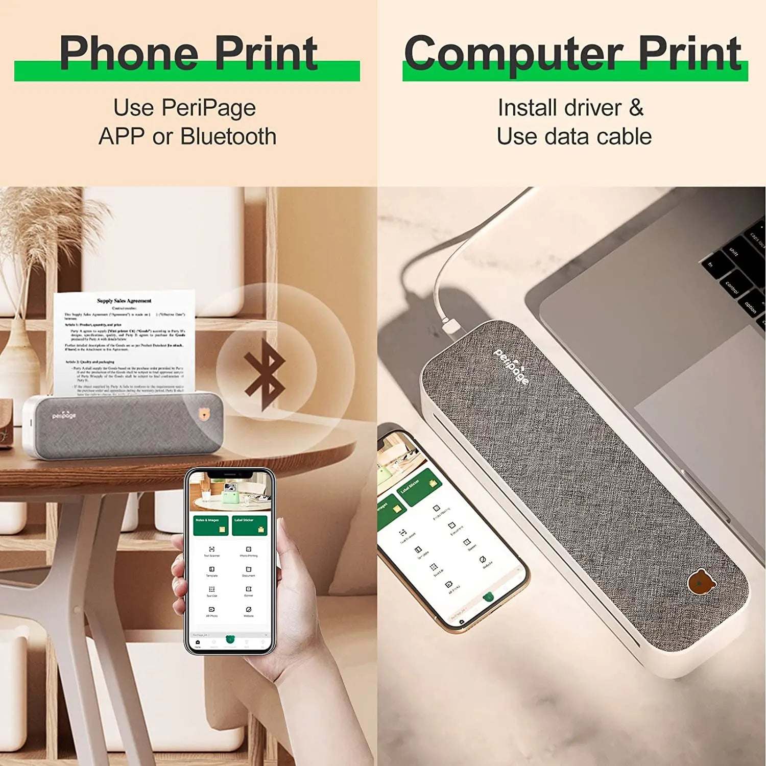 A4 Thermal Printers Wireless Tattoo Transfer Bluetooth USB Mobile Printer Machine Text PDF Document Printing Maker with Paper - Image 5