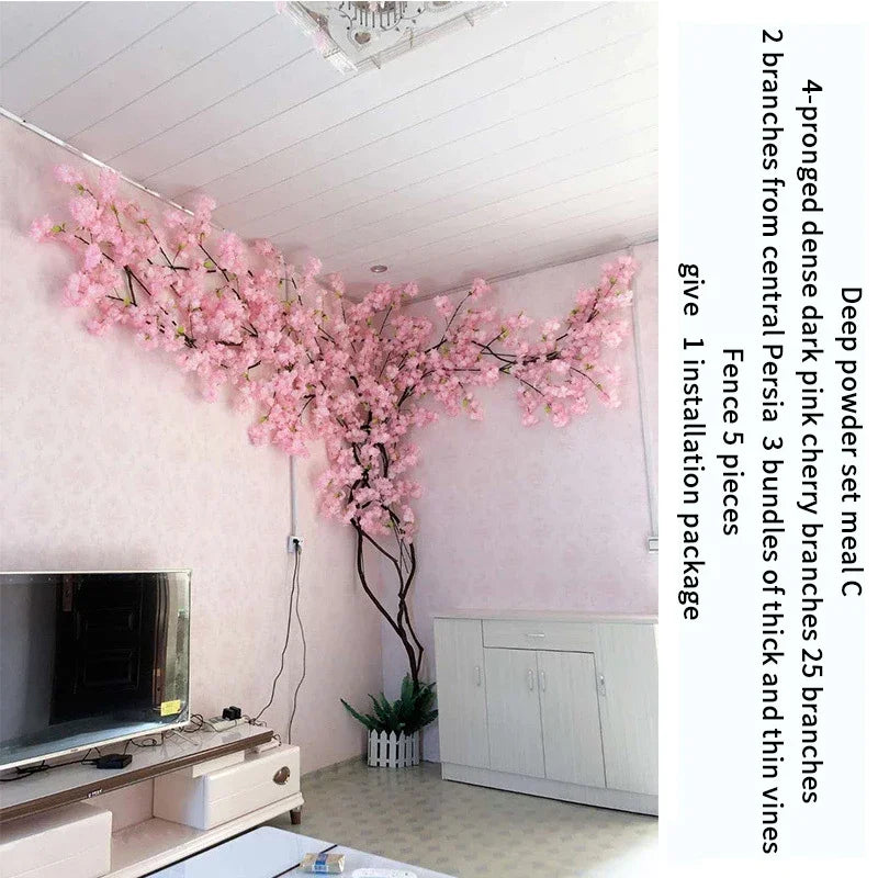 Artificial Cherry Blossom Tree Set Flower Branches and Dead Vine DIY Wedding Party Arch Decoration Home Festival Wall Decoration - Image 15