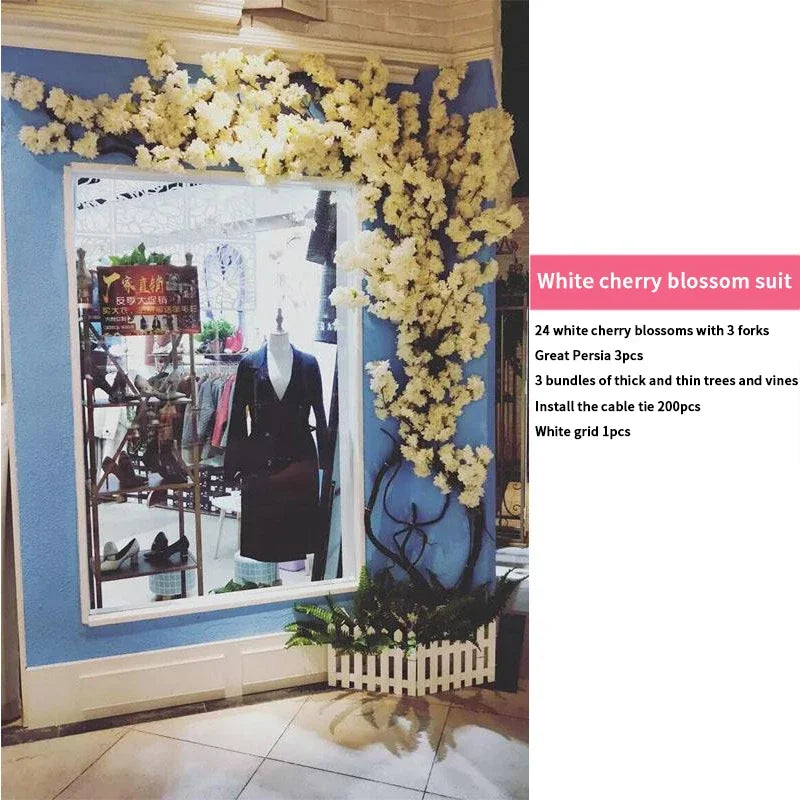 Artificial Cherry Blossom Tree Set Flower Branches and Dead Vine DIY Wedding Party Arch Decoration Home Festival Wall Decoration - Image 10