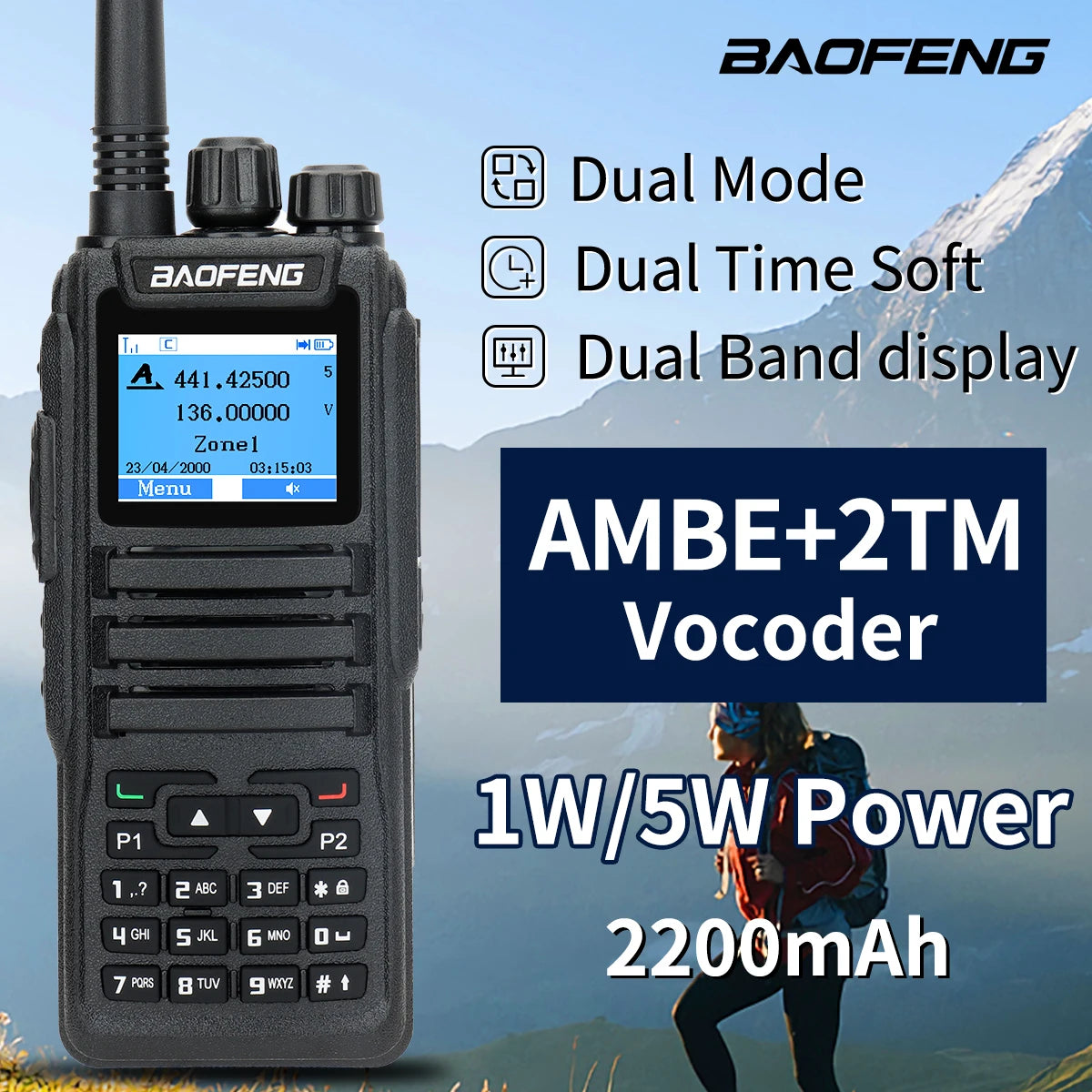 Baofeng DMR DM 1701 Digital Walkie Talkie Dual Mode Analog Two Way Radio Open GD77 Dual Time Slot Tier 1+2 Ham Radio DR 1801 - Image 4