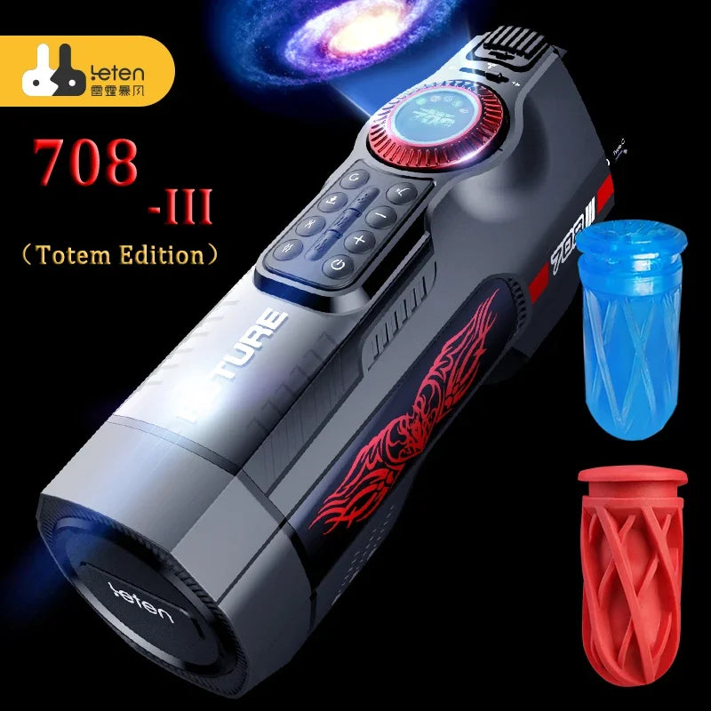 Leten 708-III Super Quiet USB Charging Automatic Telescopic Male Masturbator Vagina Real Pussy Heating Moaning Sex Toys For Men - Image 3