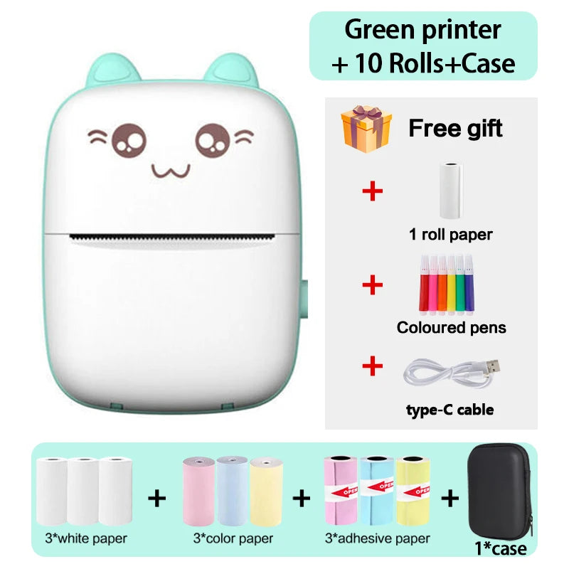 Mini Thermal Printer Wireless BT 200dpi Label Photo Memo Wrong Question Printing Tag Bluetooth Printer USB Cable Portable - Image 20