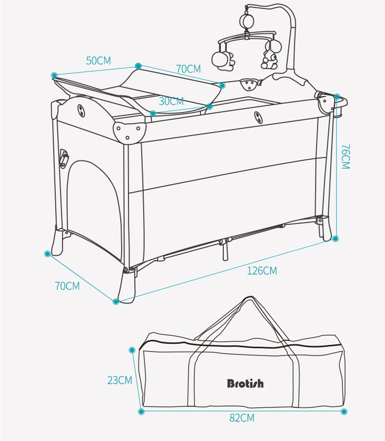 Multifunctional Baby Cot Splicing Large Bed Movable - Image 4
