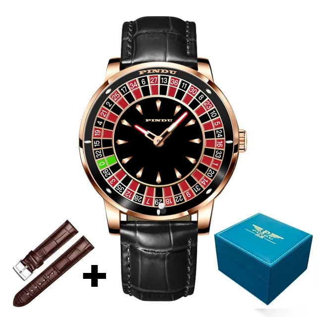 PINDU Design New Mechanical Watch NH35 Rotating Dial Las Vegas Roulette Desktop Theme Automatic Watch Men Diamond Luminous Hands - Image 12