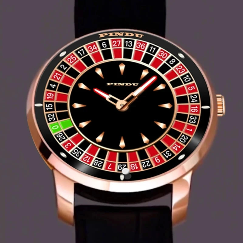 PINDU Design New Mechanical Watch NH35 Rotating Dial Las Vegas Roulette Desktop Theme Automatic Watch Men Diamond Luminous Hands - Image 3