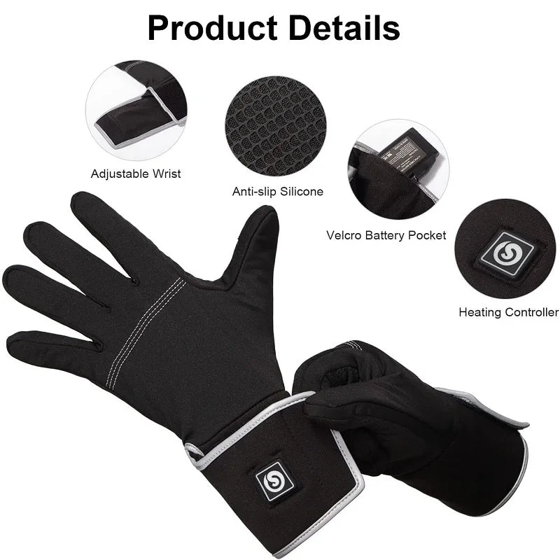 Winter Heated Gloves Liner Rechargeable Electric Guantes Invierno Termicos Hombre Moto Luvas Women Men Bicycle Driving Fishing - Image 8
